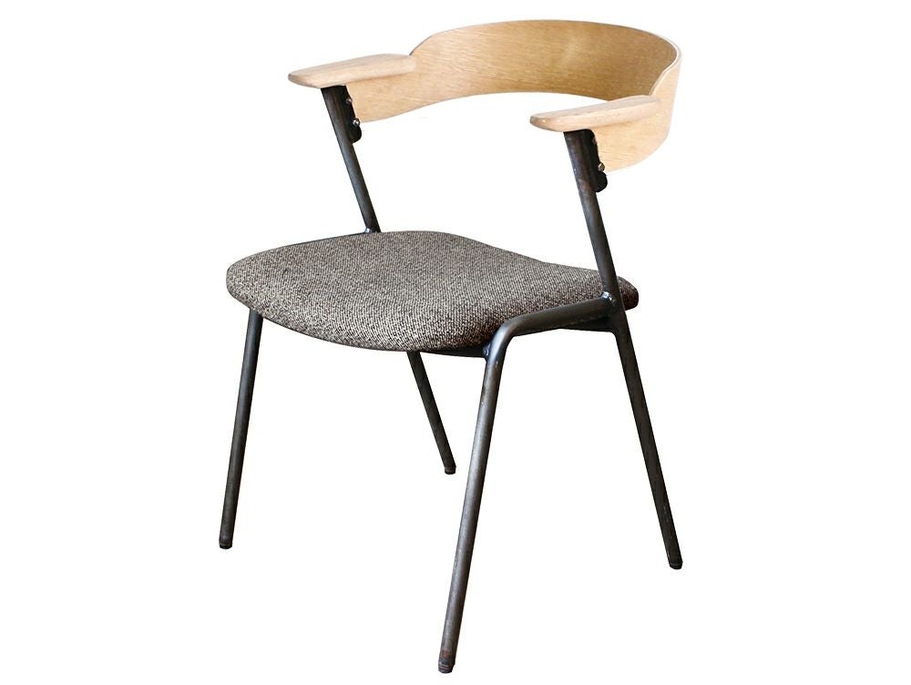 ダニス ショートアームチェア アームナチュラル アイアン ダイニング