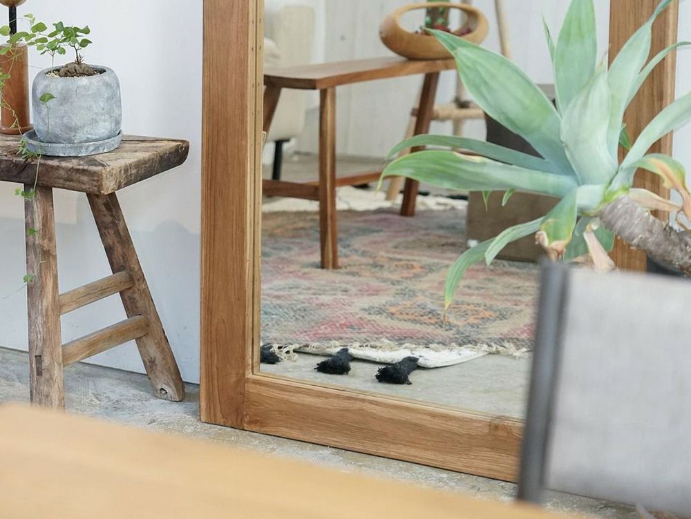 送料無料】オールドチークミラー L | 家具・インテリア a.depeche