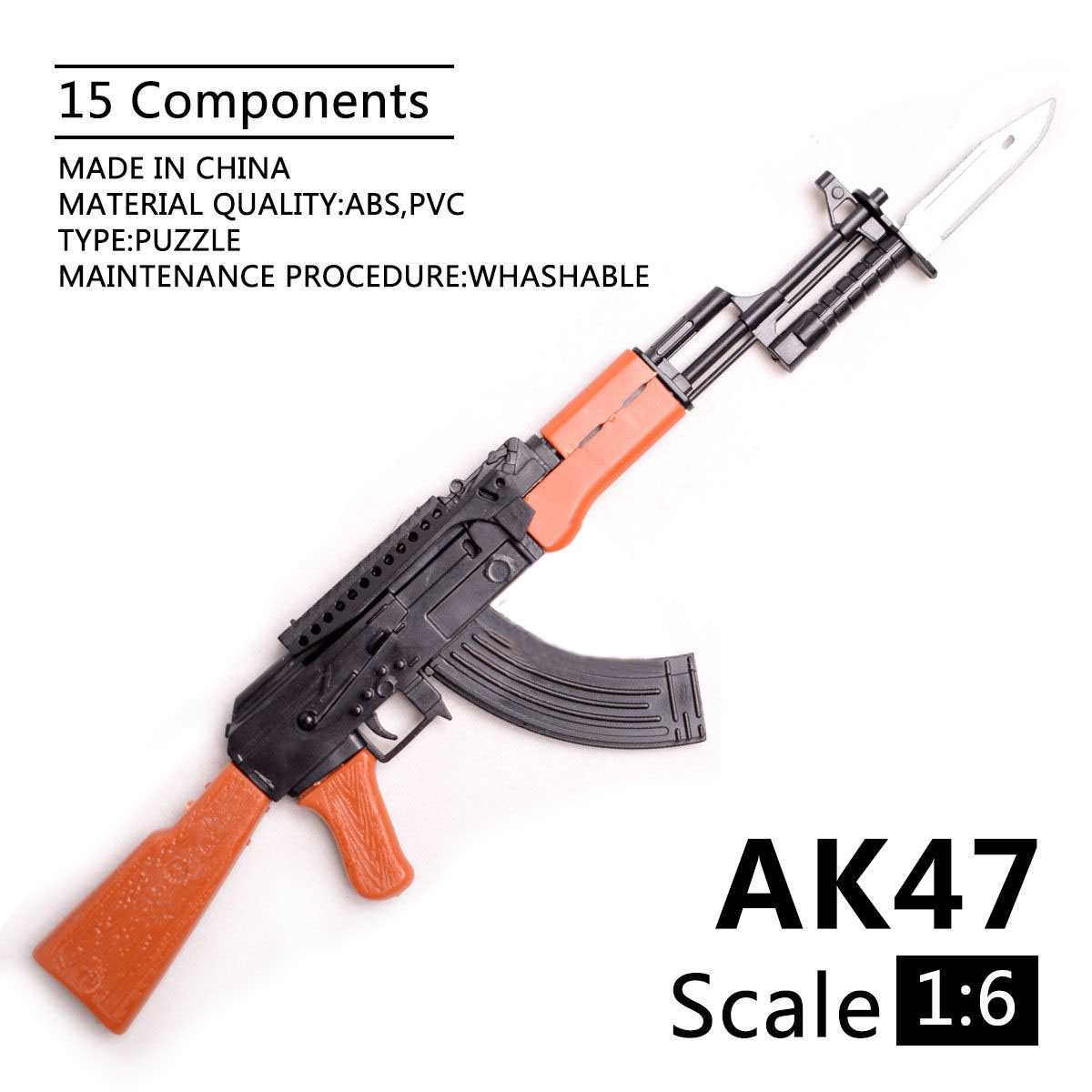 1/6 Scale AK47 Rifle Toy Gun Model Assembly Puzzles Building
