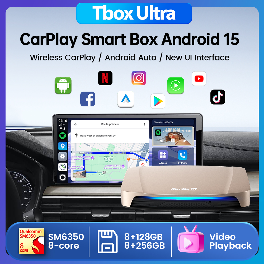 CarlinKit Tbox Ultra 8G 256G ワイヤレスCarPlay Android Auto