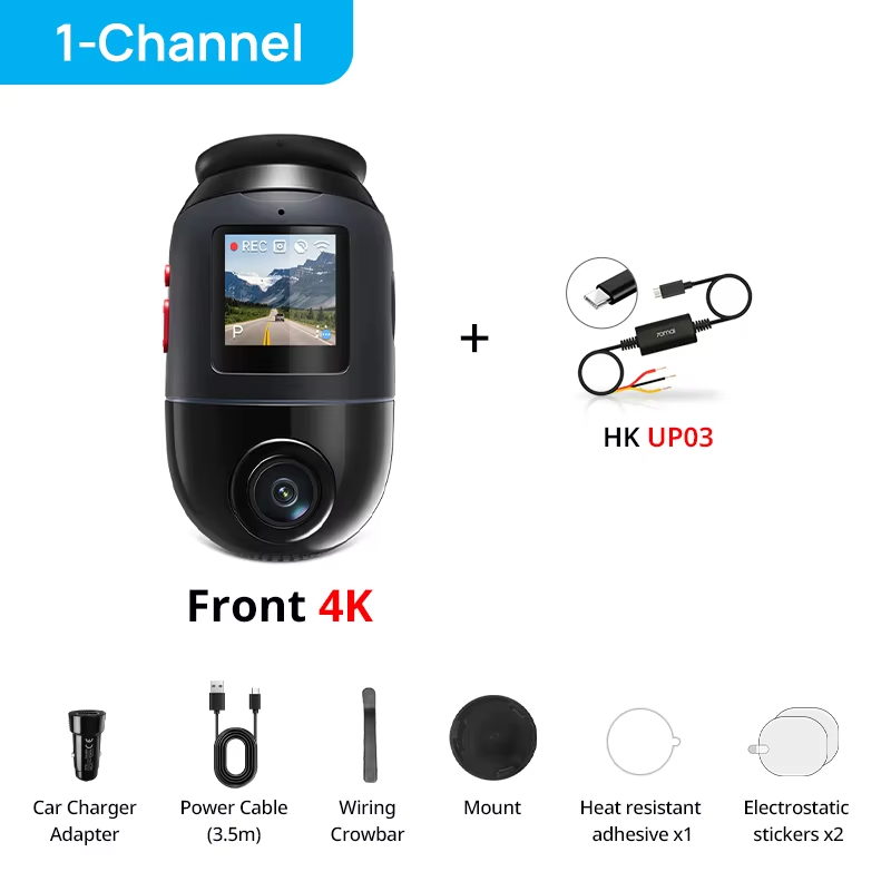 70mai 4K Dash Cam Omni X800 with 4G Hardwire Kit UP04 360