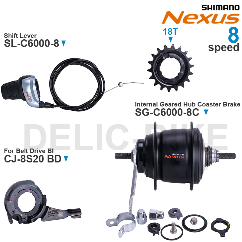 SHIMANO NEXUS C6000 Internal Geared Hub SG-C6000-8C SG-C6001-8D SG