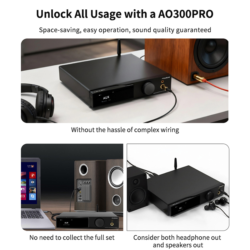 SMSL AO300 PRO パワーアンプ ヘッドホンアンプ デコーダー MA5332MS