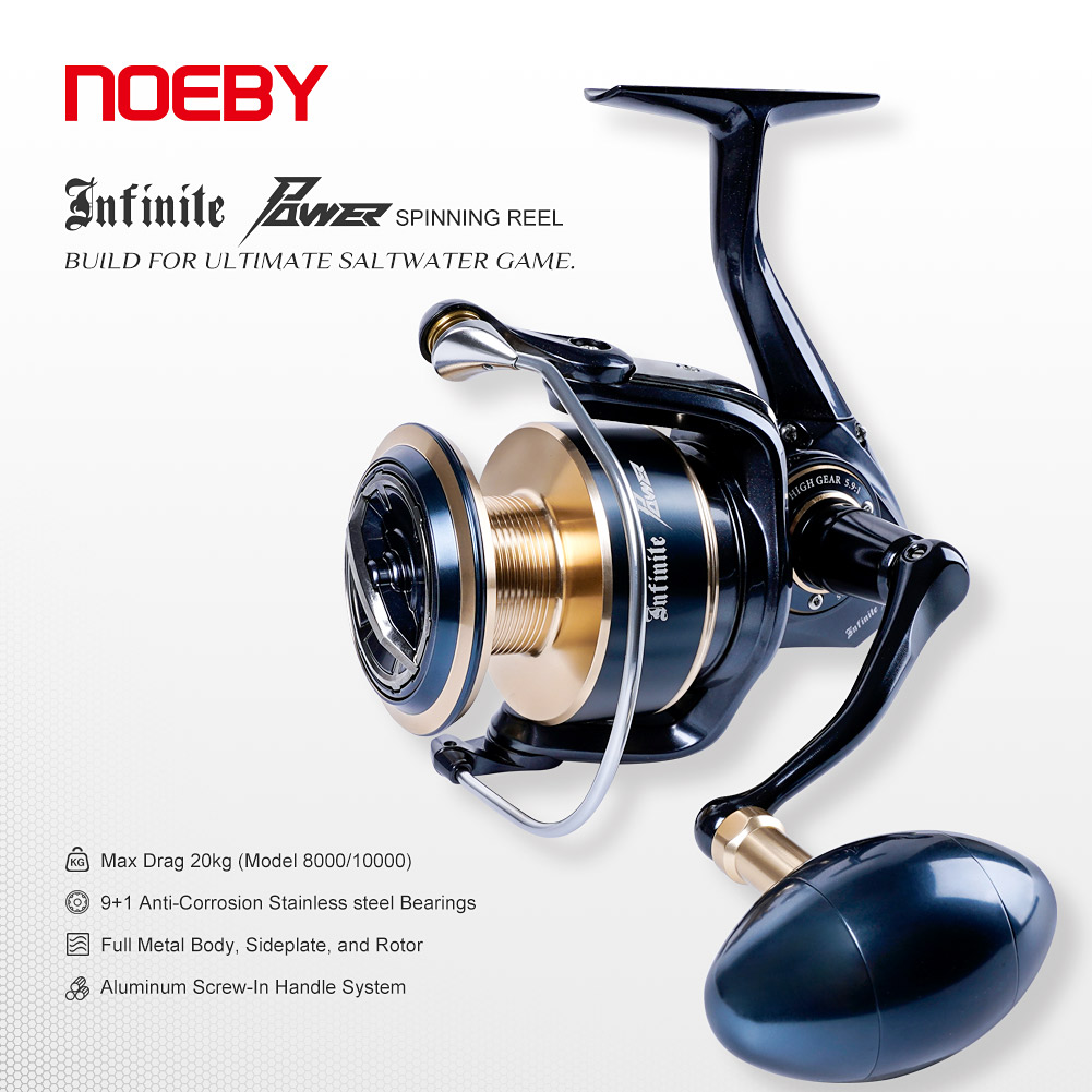 Noeby Infinite Power Spinning Fishing Reel 5000H 8000H 10000H