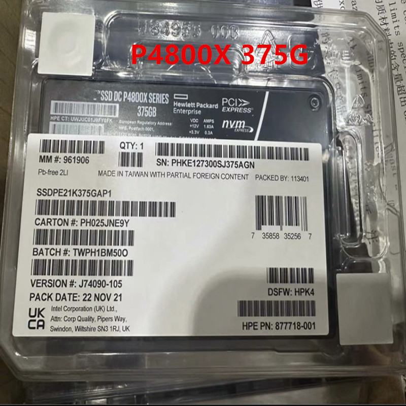 新しいオリジナルインテルオプタン超長寿命 SSD P4800X 375 グラム 750