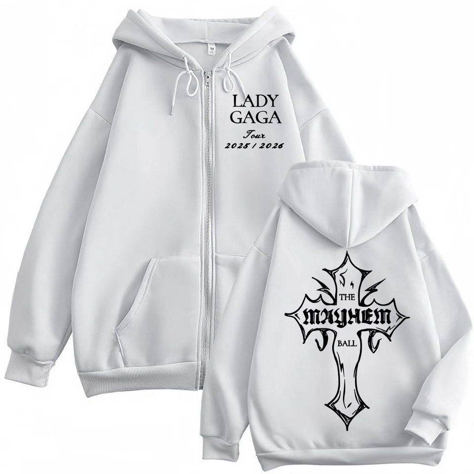 Lady Gaga The Mayhem Ball Tour 2025 Zipper Hoodie Men Women High