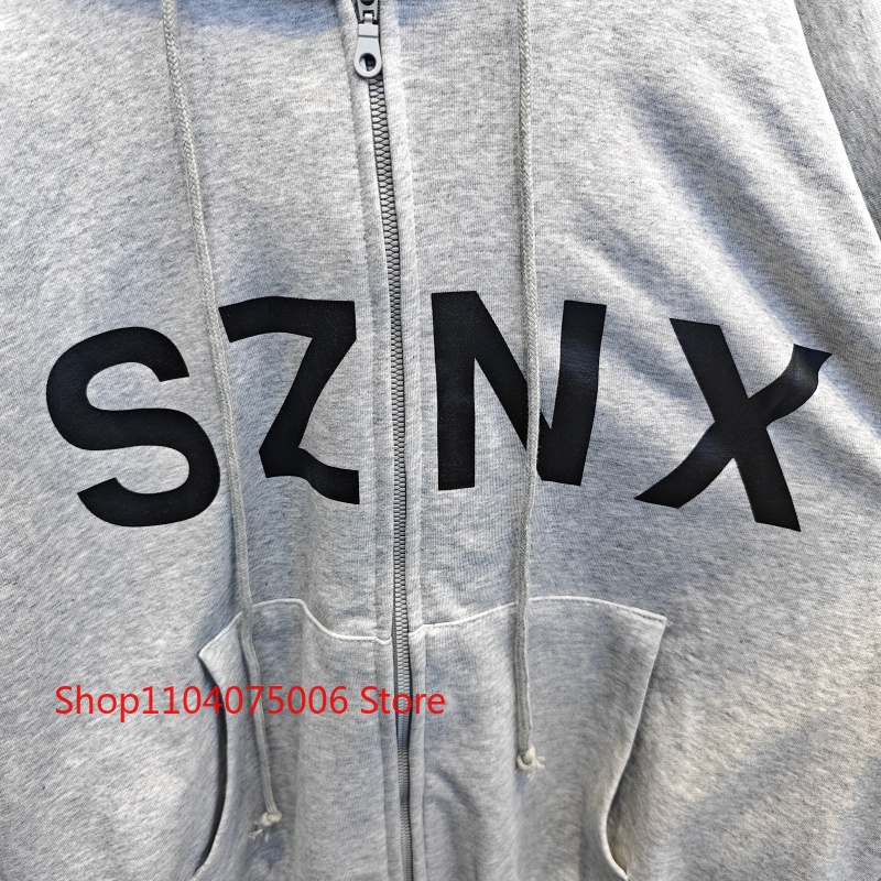 Kanye West Inspired SZNX Zip Up Hoodie Unisex Oversized Streetwear