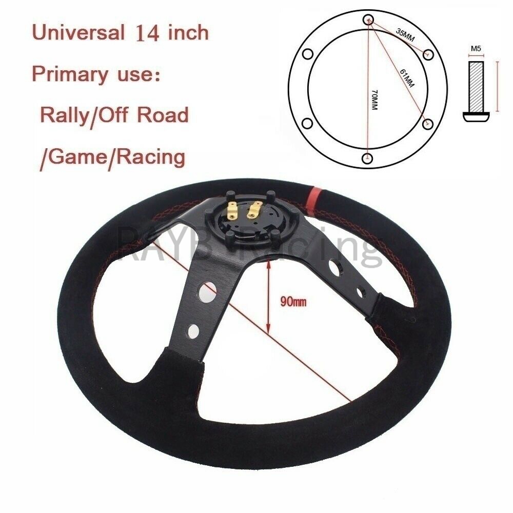 14インチディープディッシュアルミ製、コーンブラックスポーク、JDM