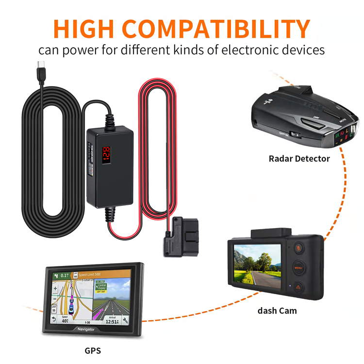 70mai-Dash cam a510,bdハードワイヤーキット,電源ケーブル,タイプC