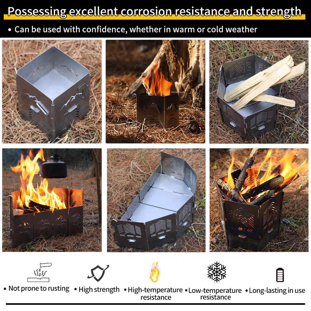 Soomloomアーチ形焚き火台Morpho六角形焚き火コンロ変換可能ウィンド
