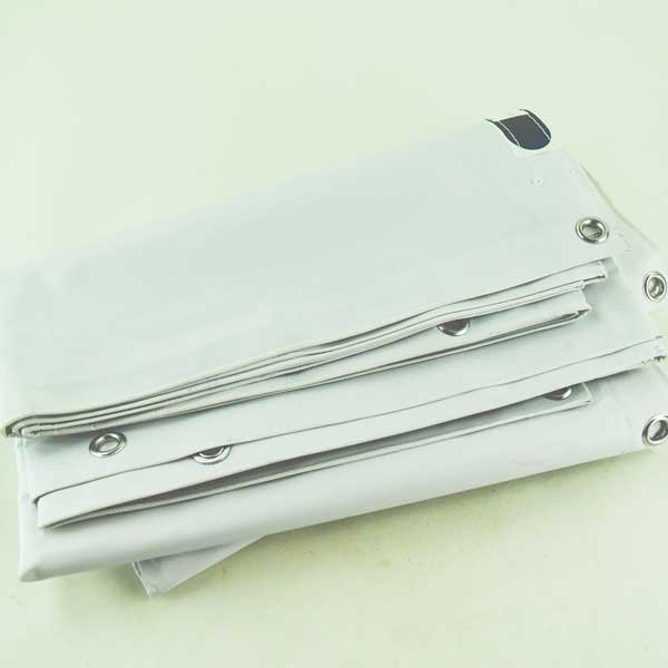 白防炎シート 1.8m×3.6m ハトメ付 輸入品 【10枚入】 2類相当 防炎