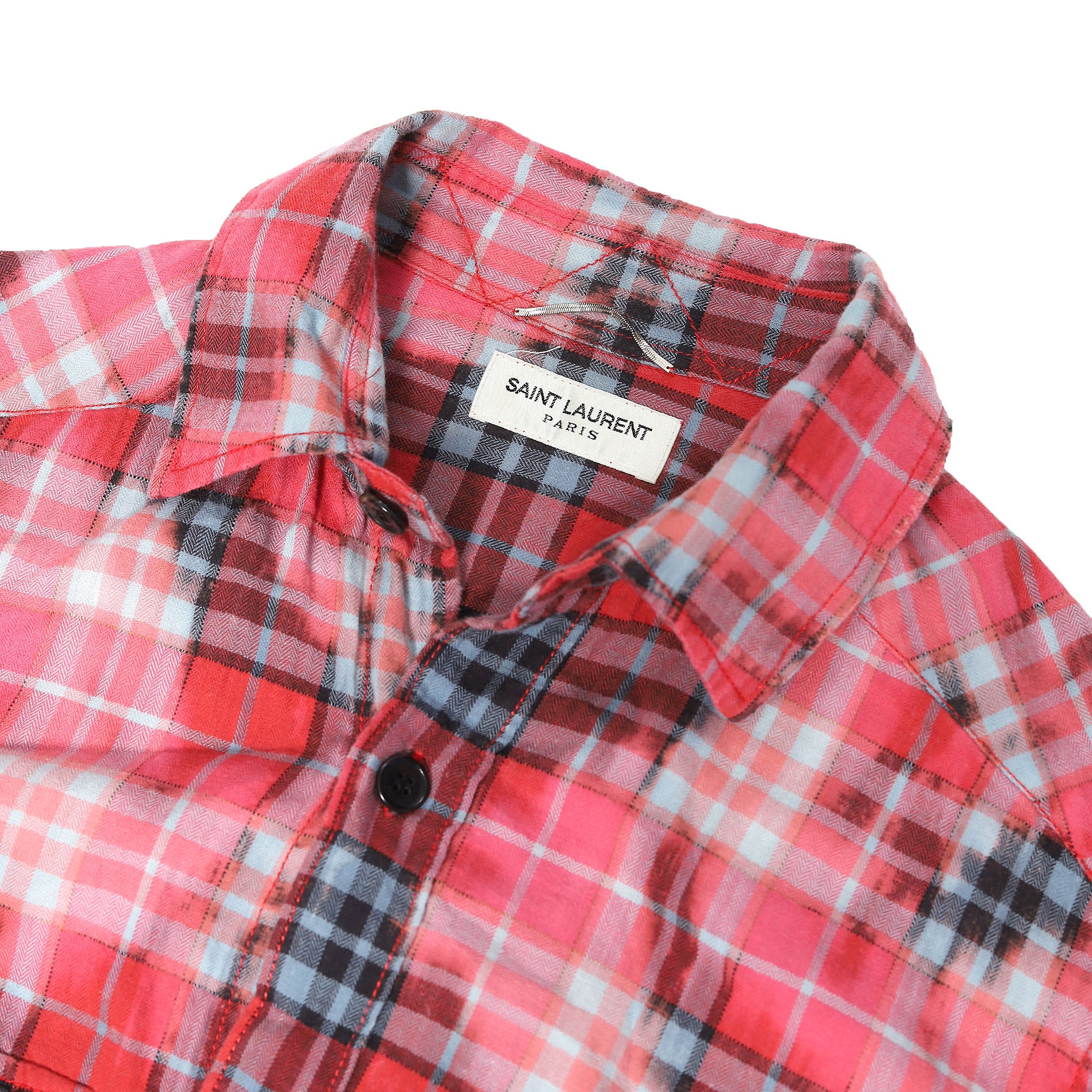 Saint Laurent SS16 Surf Sound Pink Bleached Raw Hem Flannel