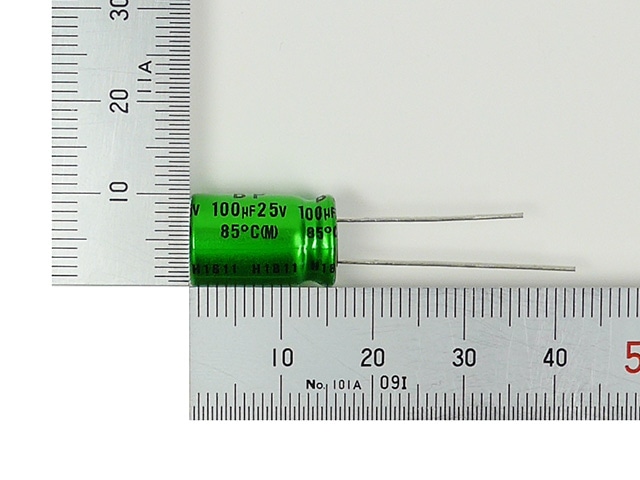 オーディオ用無極性電解コンデンサー100μF25V85℃ ニチコンMUSE・ES