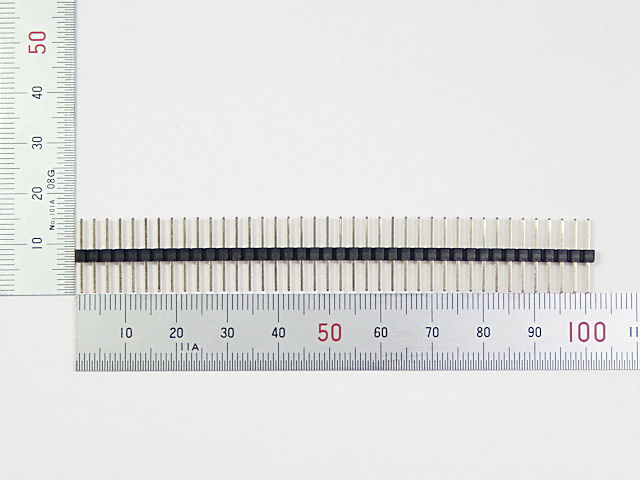 両端ロングピンヘッダー 1×40 (40P 6.1): ケーブル・コネクター 秋月