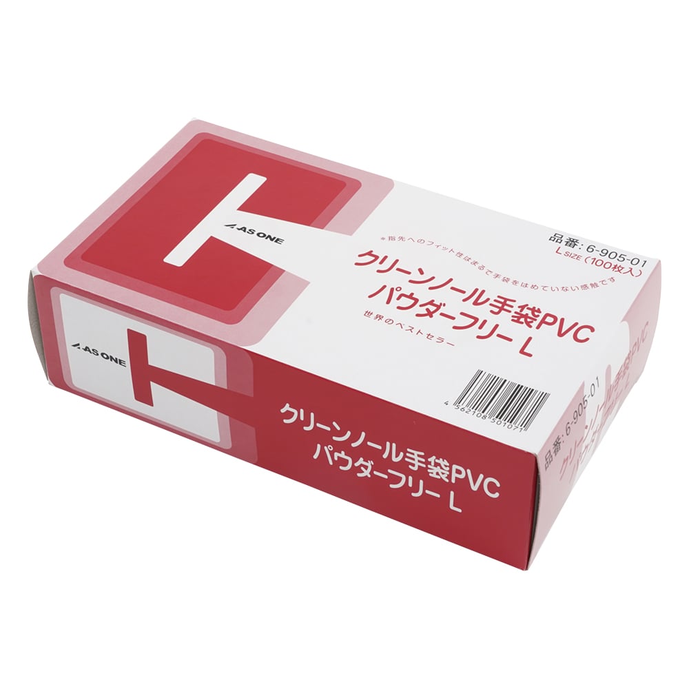 6-905-11 クリーンノール手袋 PVC パウダーフリー L 100枚×10箱 【AXEL