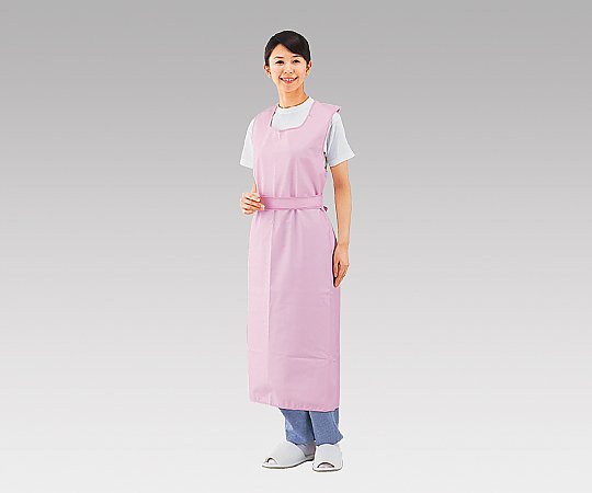 0-9777-02 入浴介助エプロン （ひもタイプ） ピンク／M 6013 【AXEL