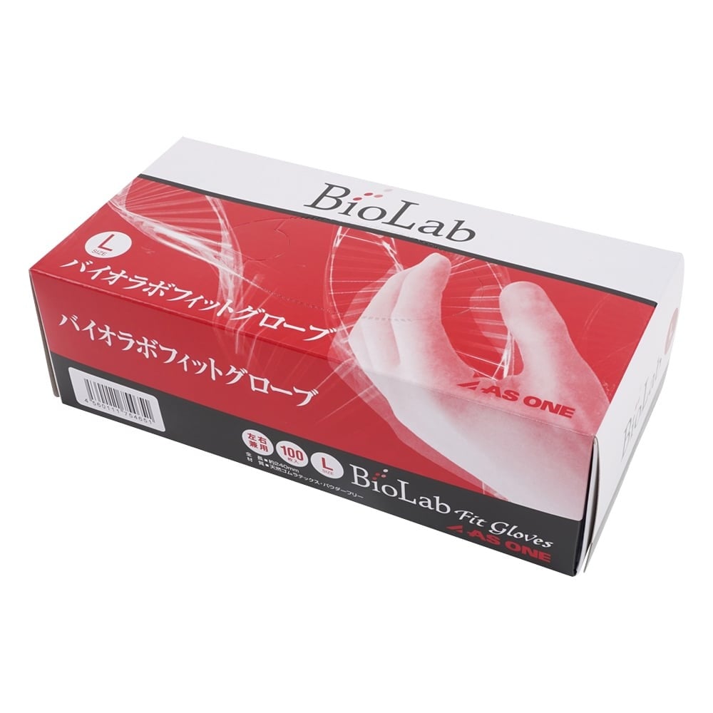 1-4625-01 バイオラボフィットグローブ（パウダーフリー） L 100枚入
