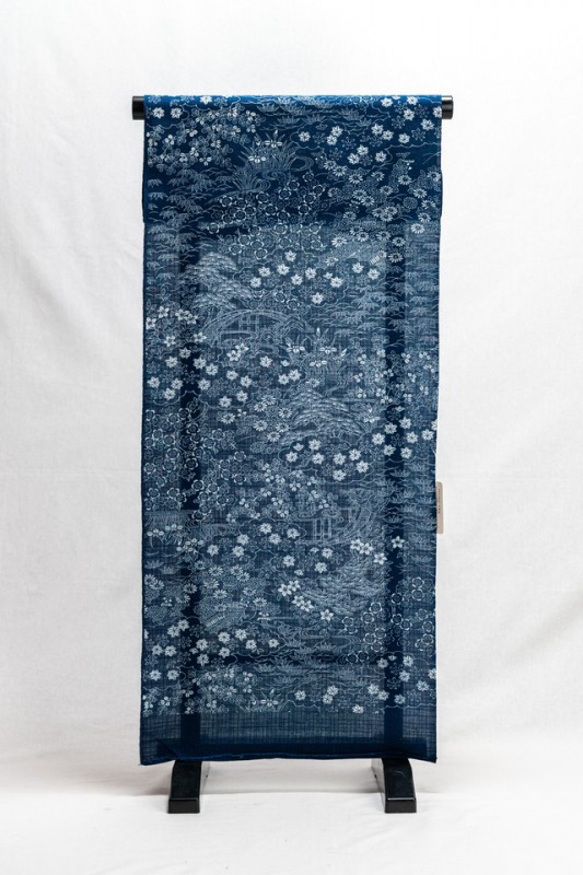 本藍染型染浴衣（茶屋辻柄） | オンラインショップ｜京都大原 本藍染