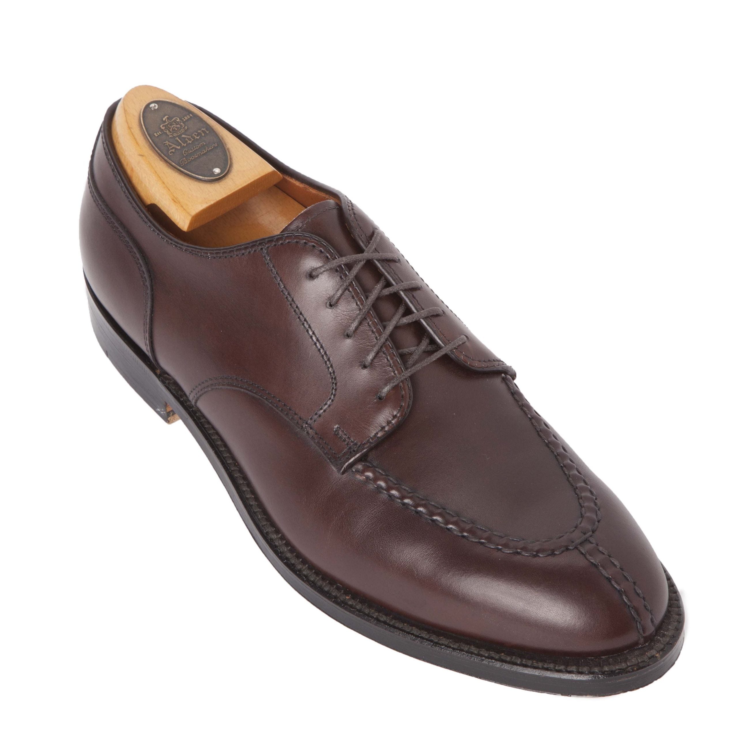 968 - Norwegian Split Toe Blucher in Brown Calfskin – ALDEN SHOES