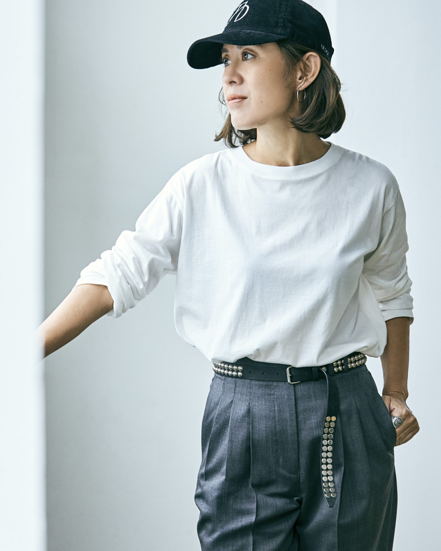 大草直子amarc NO.b マスター&コー 別注スタッズ付きベルト