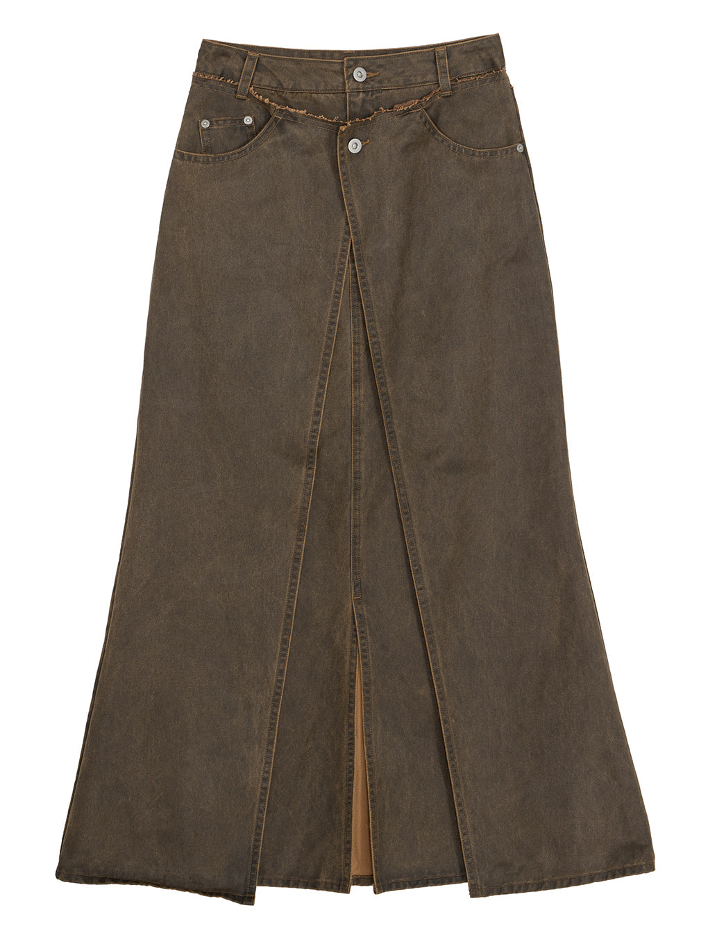 SYNTHETIC LEATHER WASH WIND SKIRT