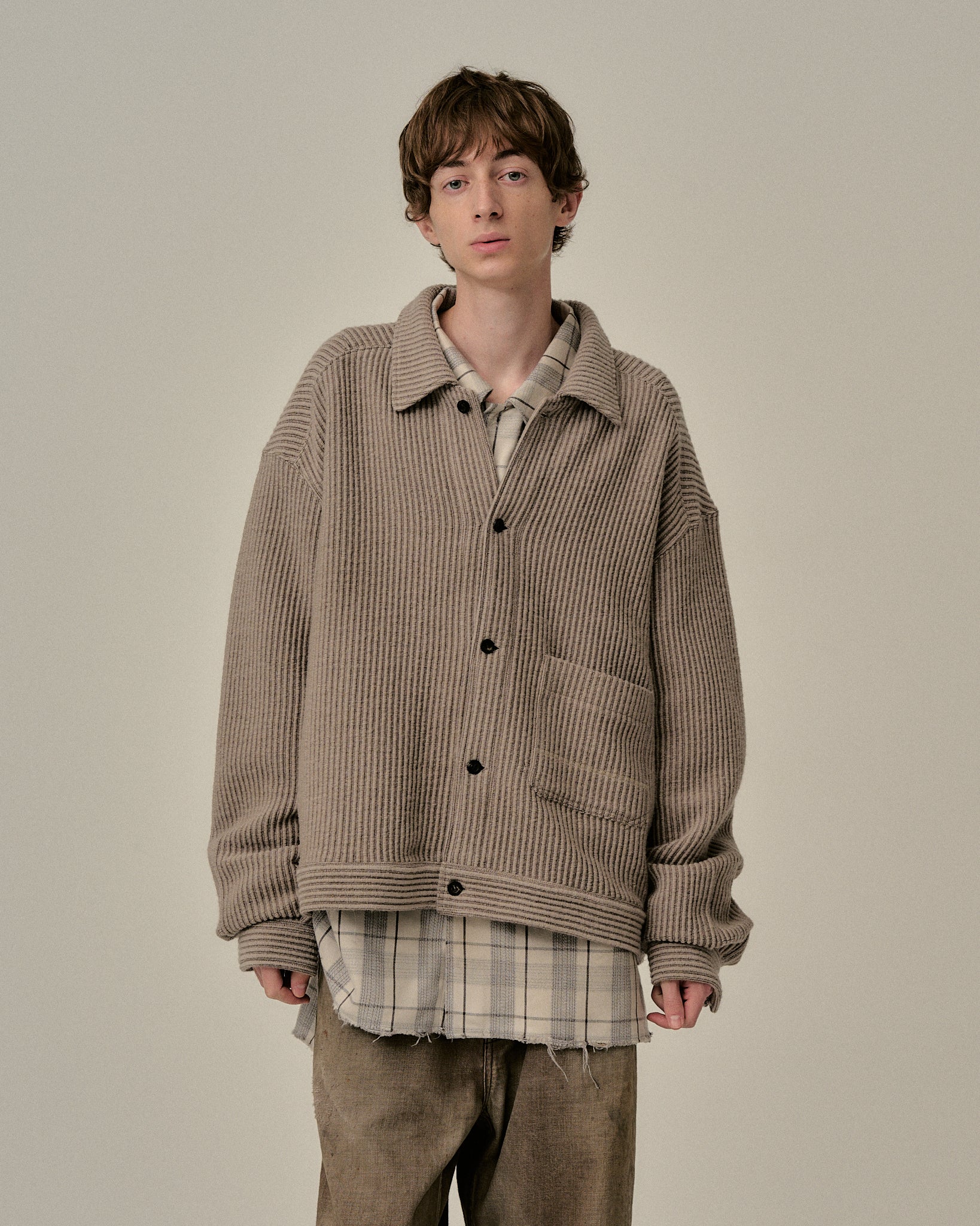 WOOL CORDUROY WORK SHIRT JACKET(SAND) – ANCELLM