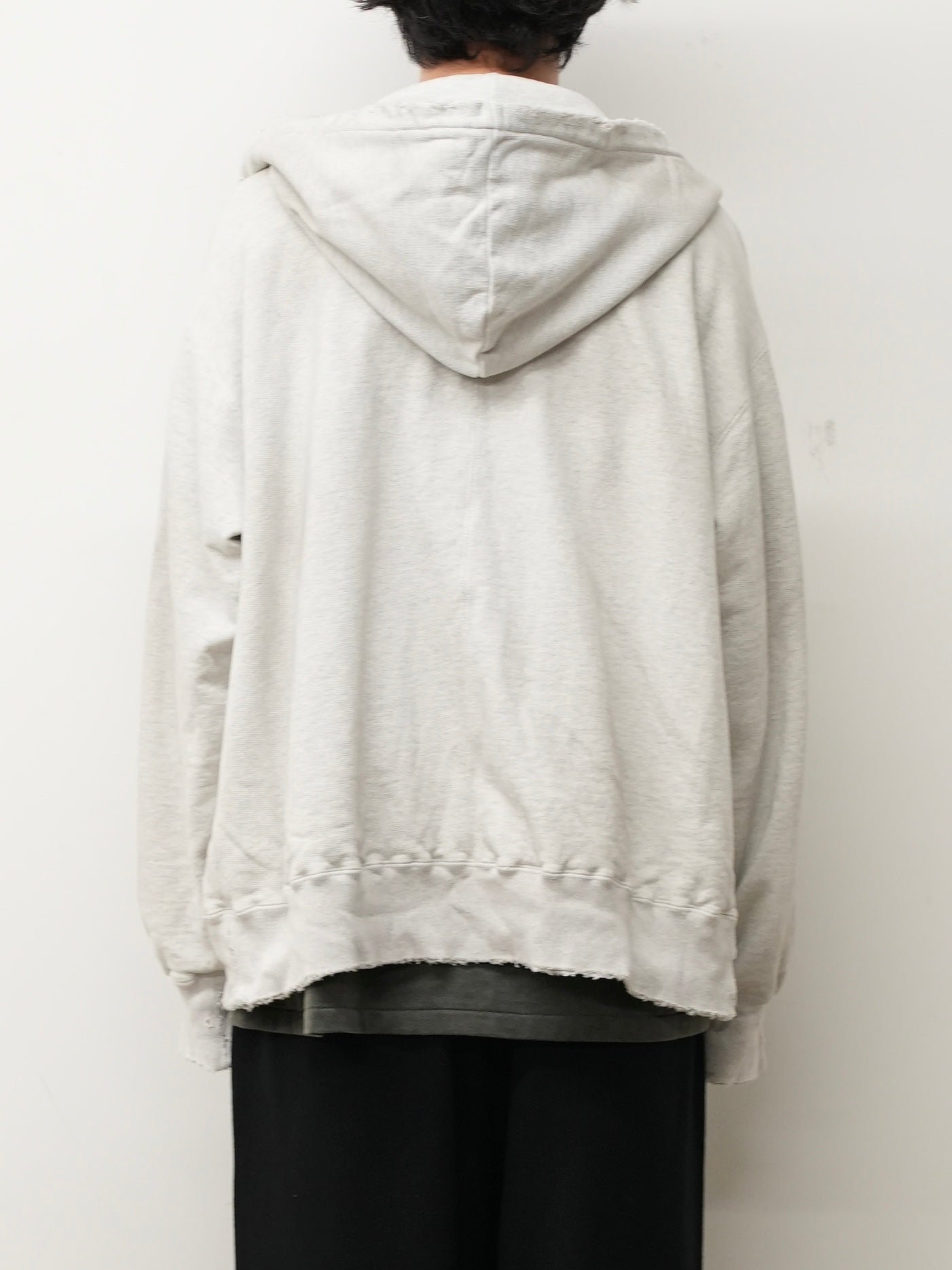 ZIP UP HOODIE(HEATHER WHITE) – ANCELLM
