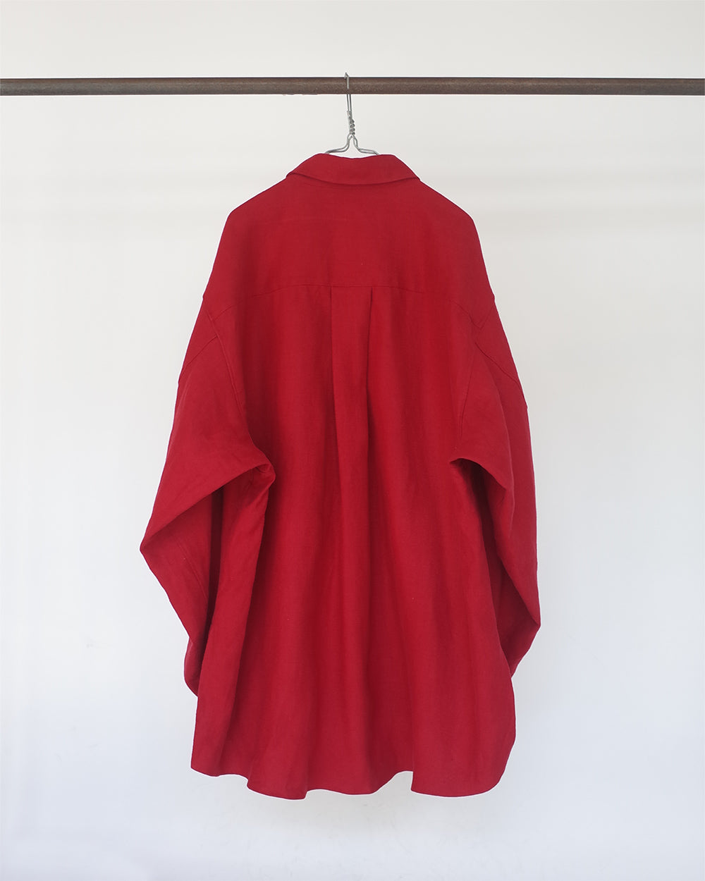 LINENSUEDE OVERSIZED LS SHIRT(RED) – ANCELLM