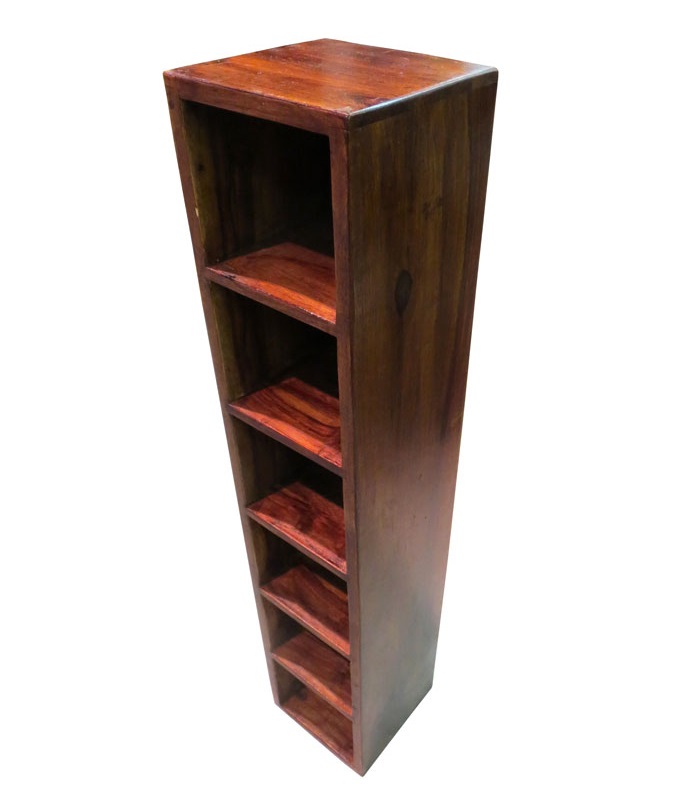 木製シンプルCDラック 木製 アンティーク調 シーシャムウッド 無垢材