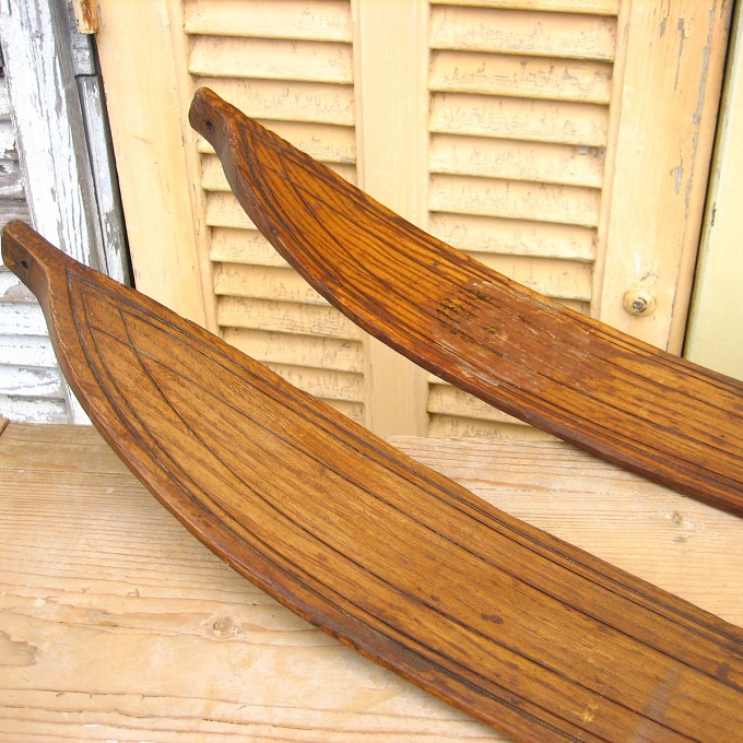 スキー板 アンティーク調 おしゃれ シャビー フランス ブラウン