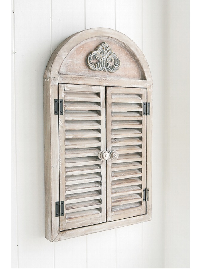 ゴルド・ルーバーミラー アンティーク調 おしゃれ シャビー 鏡 壁掛け