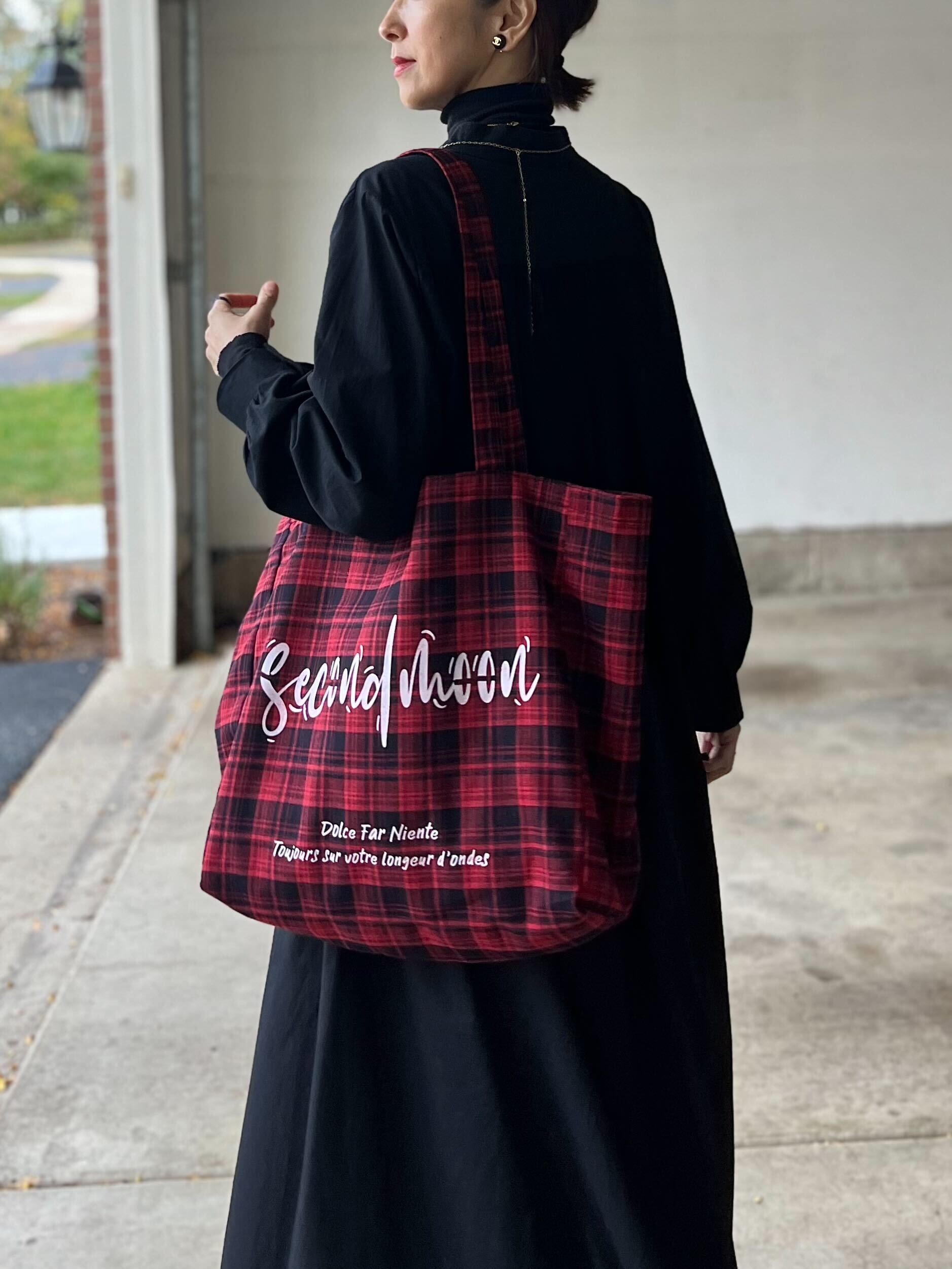 赤チェックトートバッグ – &DROBE (アンドローブ)