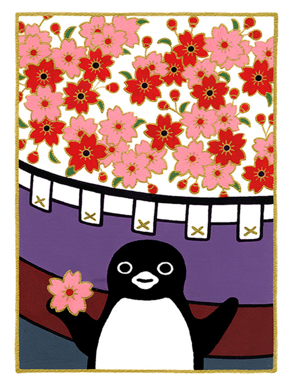 Suicaのペンギン」手掛けた坂崎千春の版画展「はんなりペンギン」が