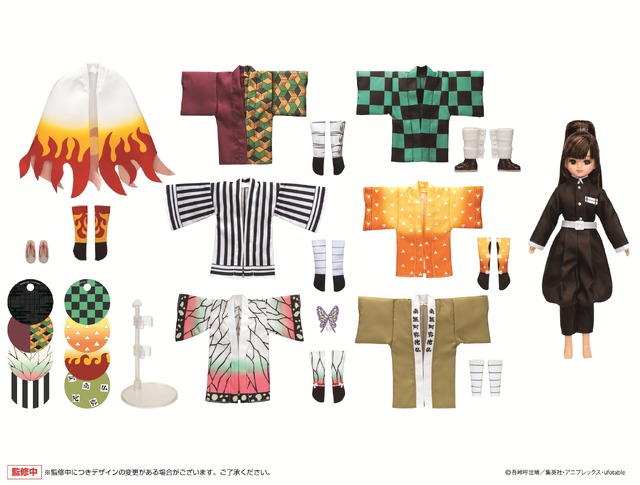 鬼滅の刃」炭治郎や冨岡義勇、煉獄杏寿郎ら7種の羽織付き♪ 「リカ
