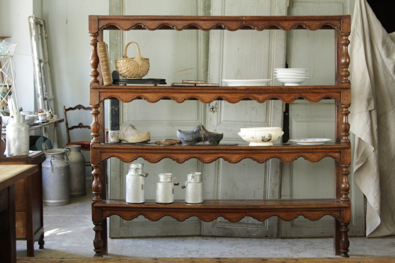 アンティークシェルフ 飾り棚 フランス ドレッサー オーク 【Antiques