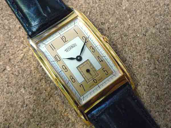 テクノス レクタンギュラー 角形 スモールセコンド きれいな品物