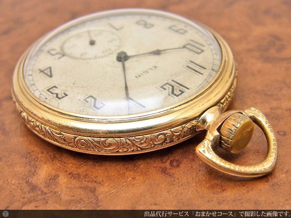 エルジン ELGIN 懐中時計 お洒落なアラビア数字インデックス スモール