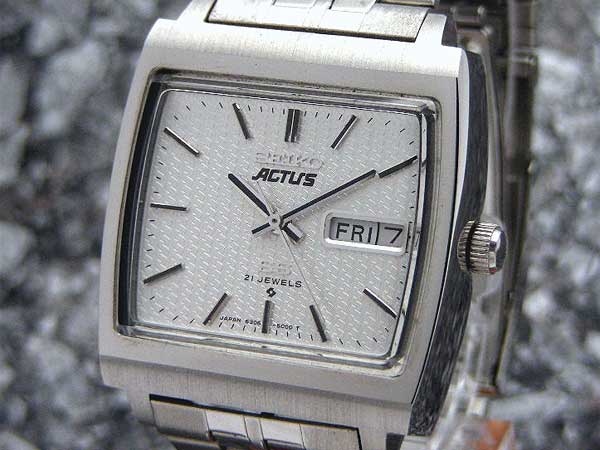 セイコー アクタス SS 6306-5000 オートマチック シルバーダイヤル 角