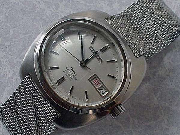 CITIZEN レオパード10 自動巻き時計 グレー メッシュバンド CITIZEN