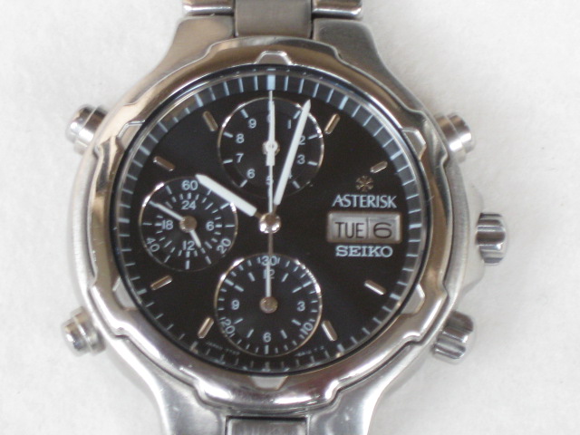 セイコー アスタリスク 7T59-6A20 1/100秒計測 クロノグラフ クオーツ