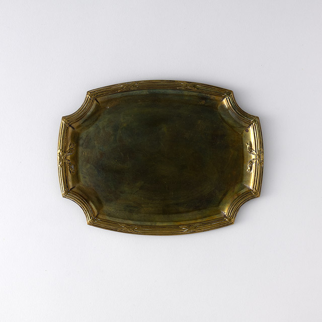 【英国】 ギャラリートレー オーバル型 45cm クロウフット トレー・お盆・シート > トレー（シルバー・メタル）｜アンビ