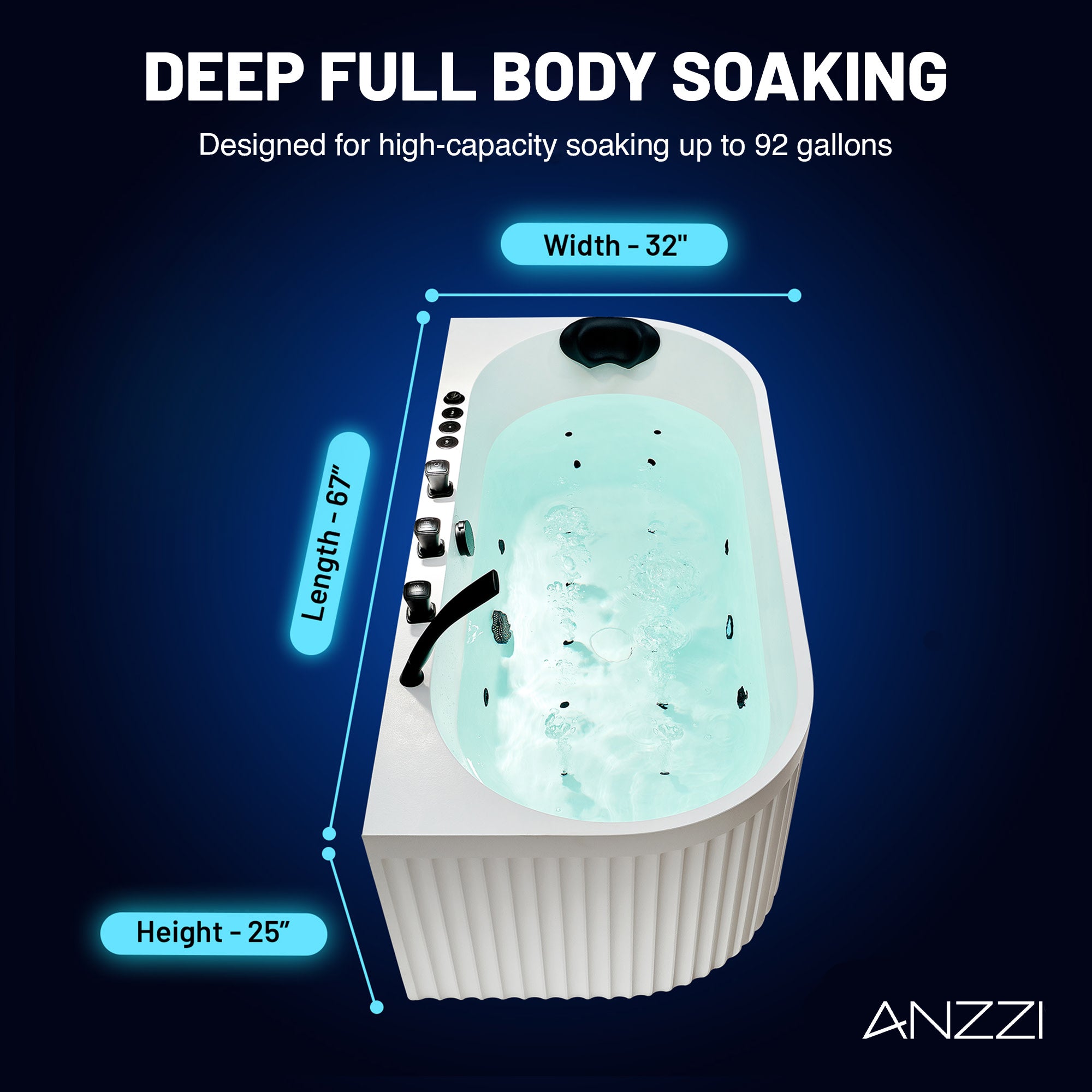 FT-AZ514-PRX - ANZZI Stone Bell Flatbottom Freestanding Whirlpool