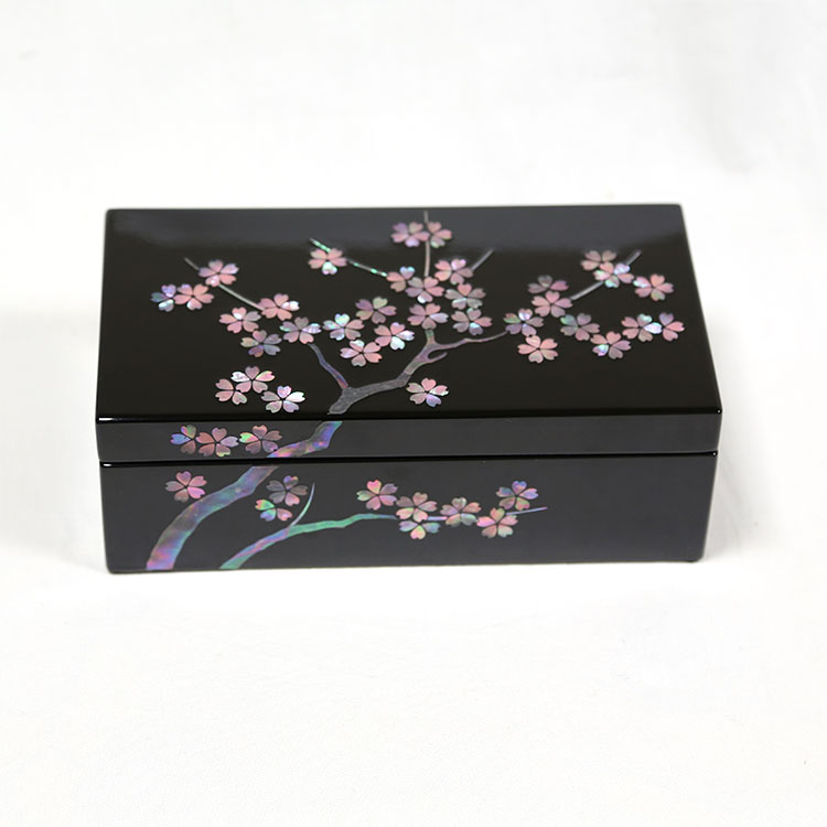 カシュー漆 漆器宝石箱 漆器ジュエリーボックス 漆器小物入れ 桜花