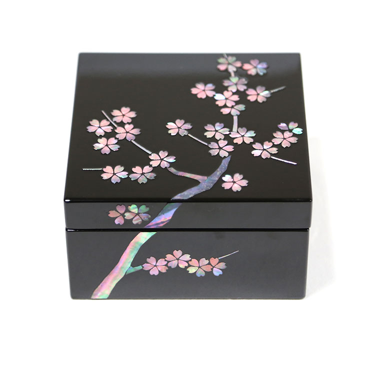 カシュー漆 漆器宝石箱 漆器ジュエリーボックス 漆器小物入れ 桜花
