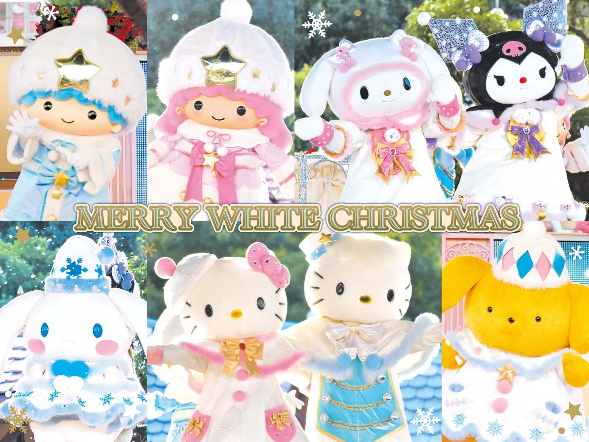 スノードーム型フォトスポットが初登場！ハローキティたちがホワイト