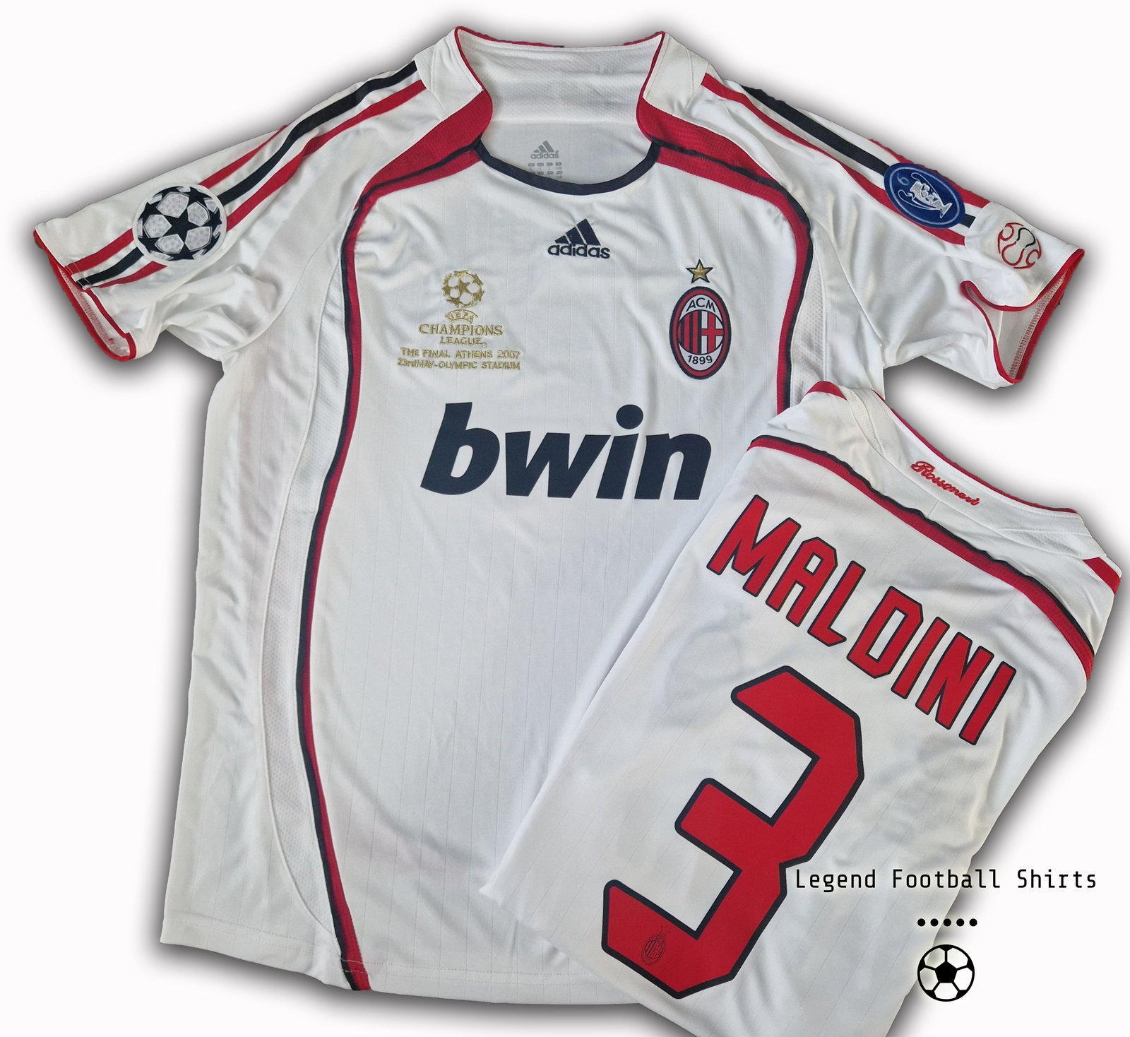 AC Milan 2007 UCL Final shirt MALDINI | Legend Football Shirts