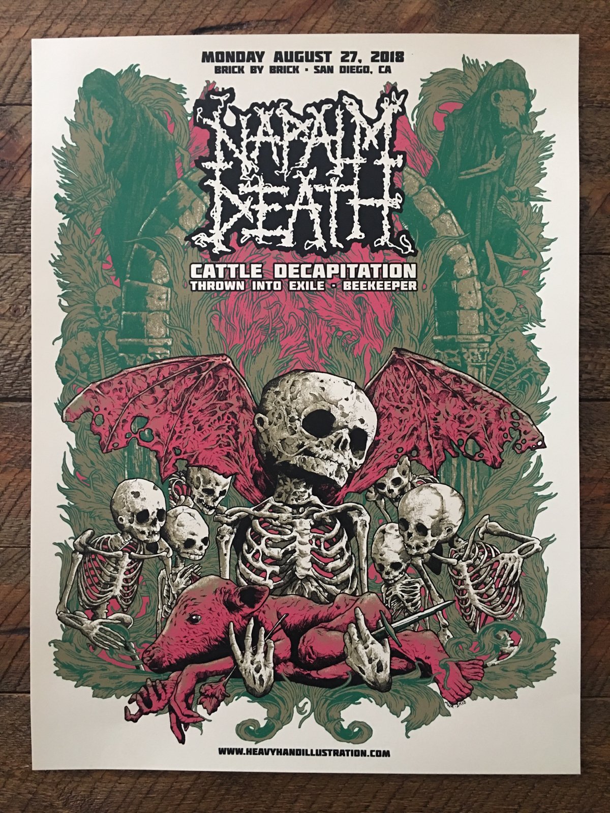 Heavy Hand Illustration — Napalm Death Poster