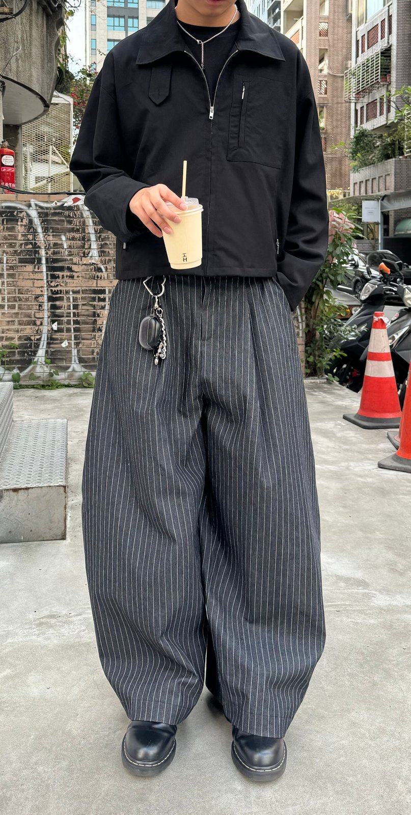 PUSH PUSH ストライプ ワイドパンツ PP STRIPED PANTS