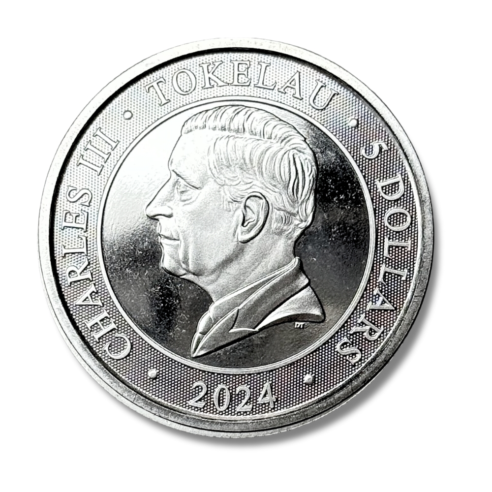 Tokelau $5 Silver 1 Oz. Silver 2024 UNC Untamed Landscapes
