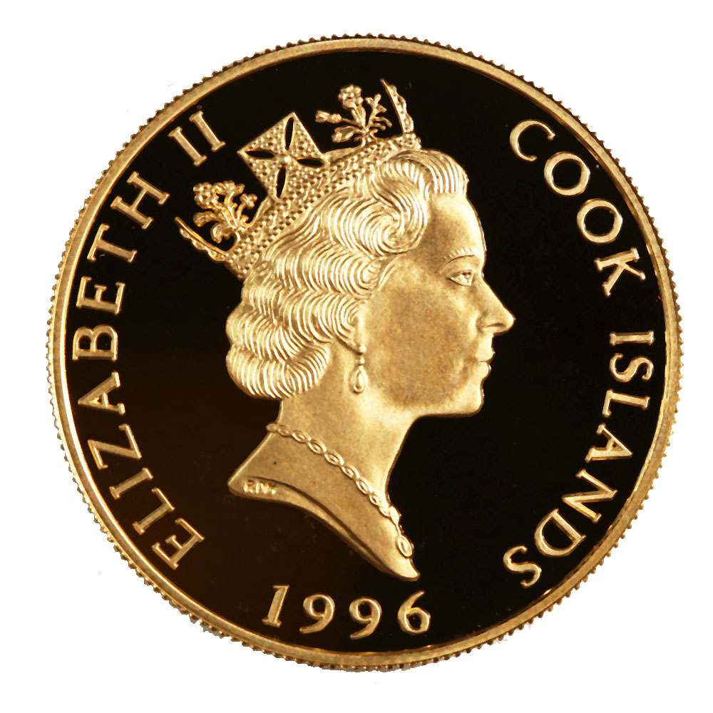 Cook Islands $250 Gold One Ounce 1996 Olympic Park PF - Golden